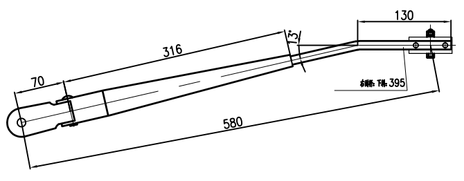 GBZX10 580mm Middle-sized Ⅱ wiper arm