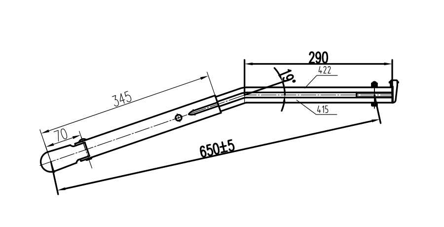 GBSX02 Shaoxing GJ650mm Double round tube right wiper arm（19 degree）