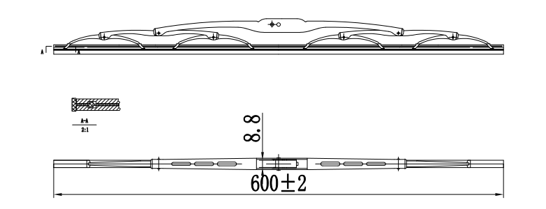 GP056 Hook type Wiper Blade（0.6m）