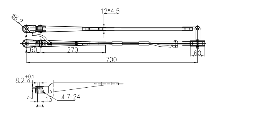GBSG20 700mm雙桿左刮臂
